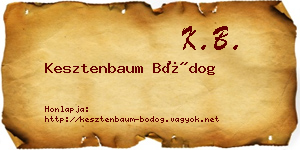 Kesztenbaum Bódog névjegykártya
